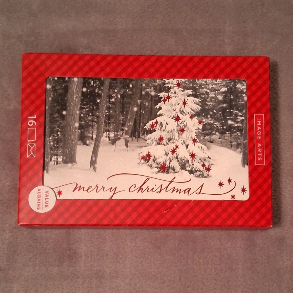 Snowy White Tree Christmas Card Set